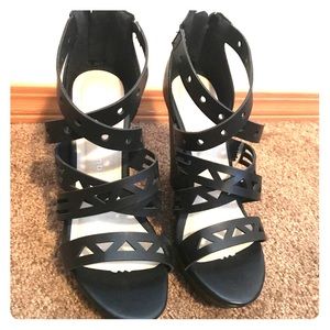 Chinese Laundry cut-out strappy wedges